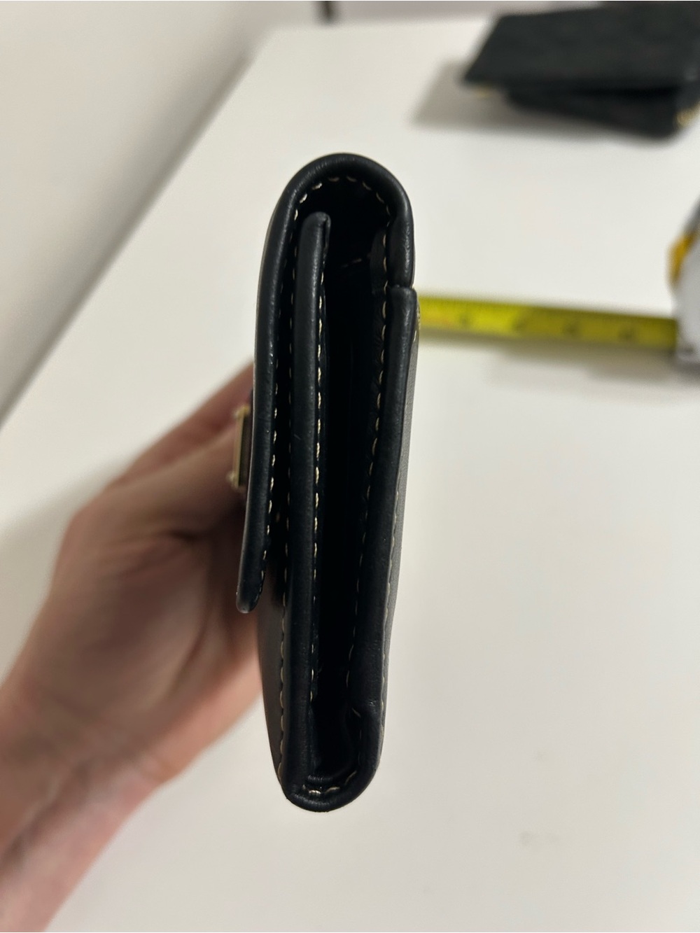 Dooney and Bourke Black Smooth Leather Fold Over Wallet - Picture 3 of 10